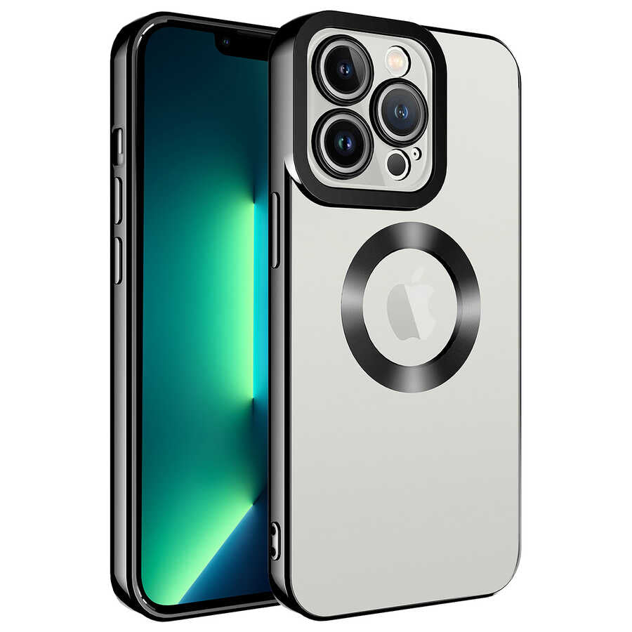 Apple iPhone 13 Pro Max Kılıf Kamera Korumalı Logo Gösteren Zore Omega Kapak