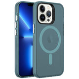 Apple iPhone 13 Pro Max Kılıf Zore M-safe Şarj Özellikli Buzlu Transparan C-Pro Sert Kapak