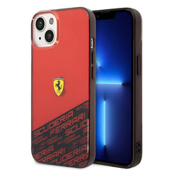 Apple iPhone 14 Kılıf Ferrari Orjinal Lisanlı Transparan Alt Kısım Baskılı Dizayn Kapak