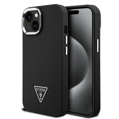 Apple iPhone 14 Kılıf Guess Orjinal Lisanslı M-safe Şarj Özellikli Grained Triangle Kapak