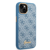 Apple iPhone 14 Kılıf GUESS PU Deri Metal Logo Dizaynlı Kapak
