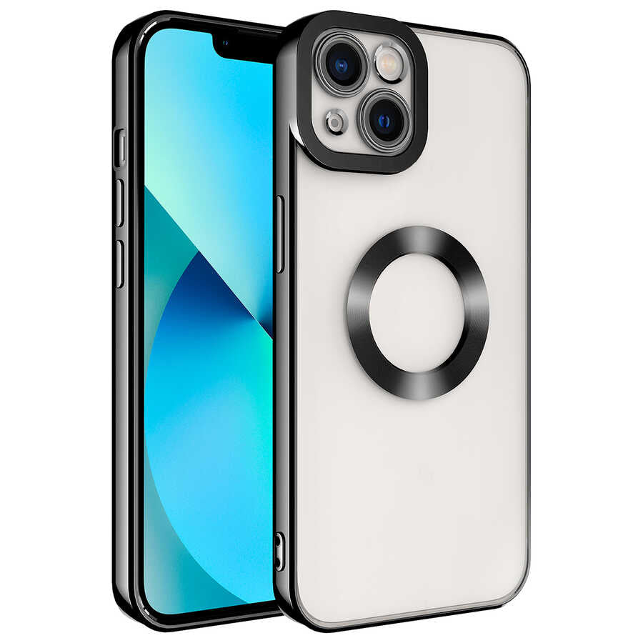 Apple iPhone 14 Kılıf Kamera Korumalı Logo Gösteren Zore Omega Kapak