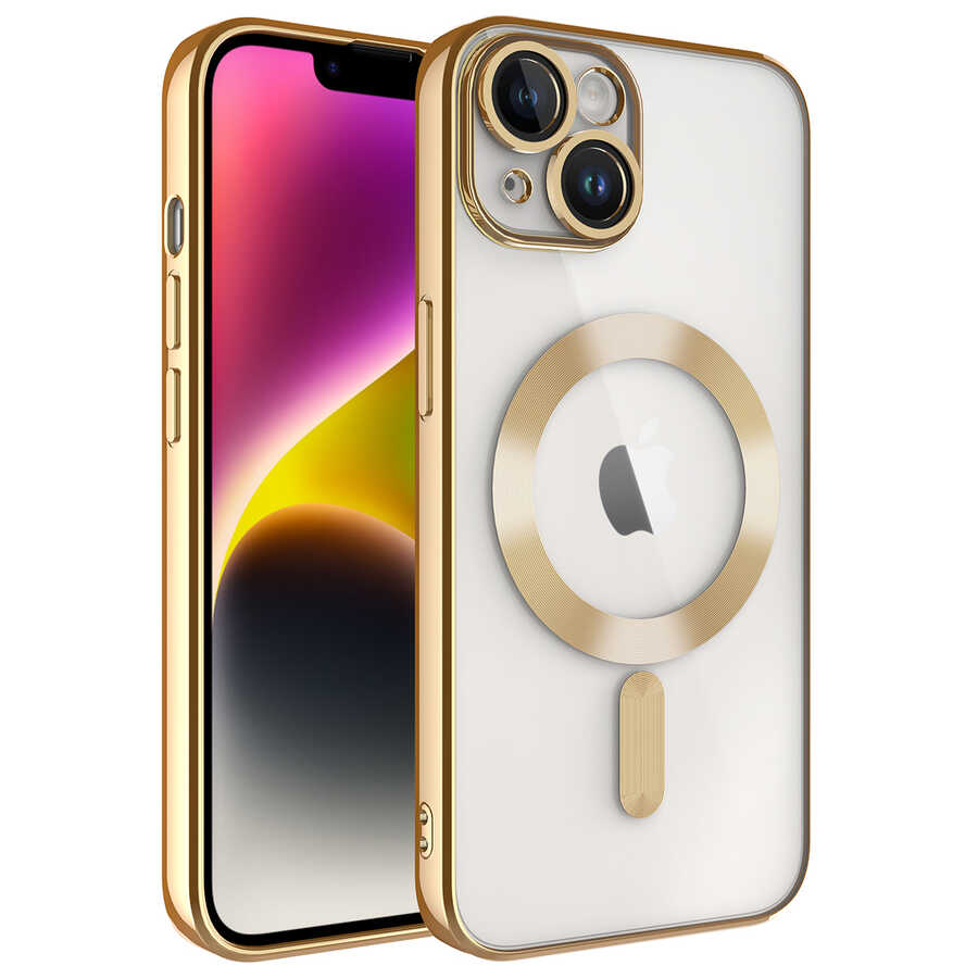 Apple iPhone 14 Kılıf Kamera Korumalı M-safe Wireless Şarj Özellikli Zore Demre Kapak