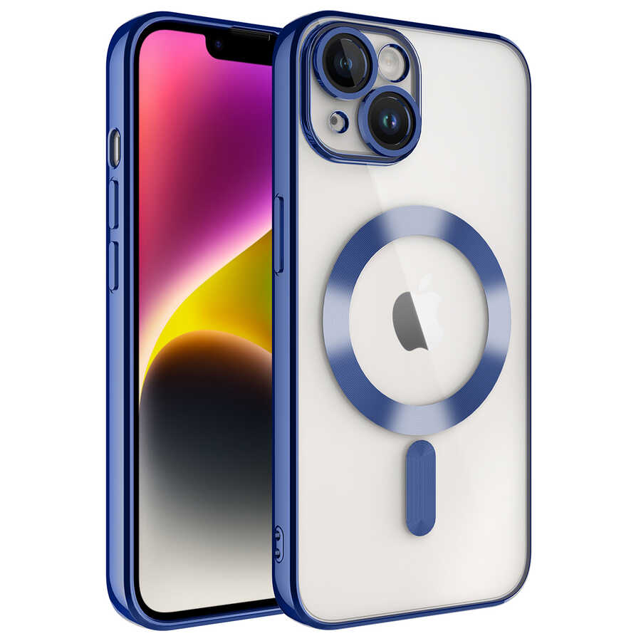 Apple iPhone 14 Kılıf Kamera Korumalı M-safe Wireless Şarj Özellikli Zore Demre Kapak