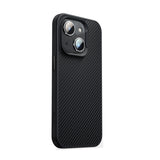 Apple iPhone 14 Kılıf Karbon Fiber M-safe Şarj Özellikli Benks 600D Hybrid Kevlar Kapak