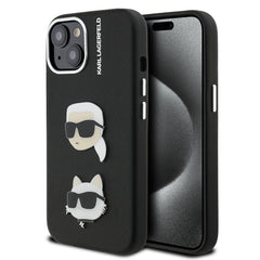 Apple iPhone 14 Kılıf Karl Lagerfeld Orjinal Lisanslı K&C Heads Pin Kapak
