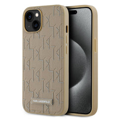Apple iPhone 14 Kılıf Karl Lagerfeld Orjinal Lisanslı M-safe Şarj Özellikli KL Yazılı Hot Stamp Kapak