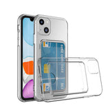 Apple iPhone 14 Kılıf Kartlıklı Şeffaf Zore Setra Clear Silikon Kapak
