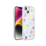 Apple iPhone 14 Kılıf M-Safe Şarj Özellikli Şeffaf Zore Folk Sert Kapak
