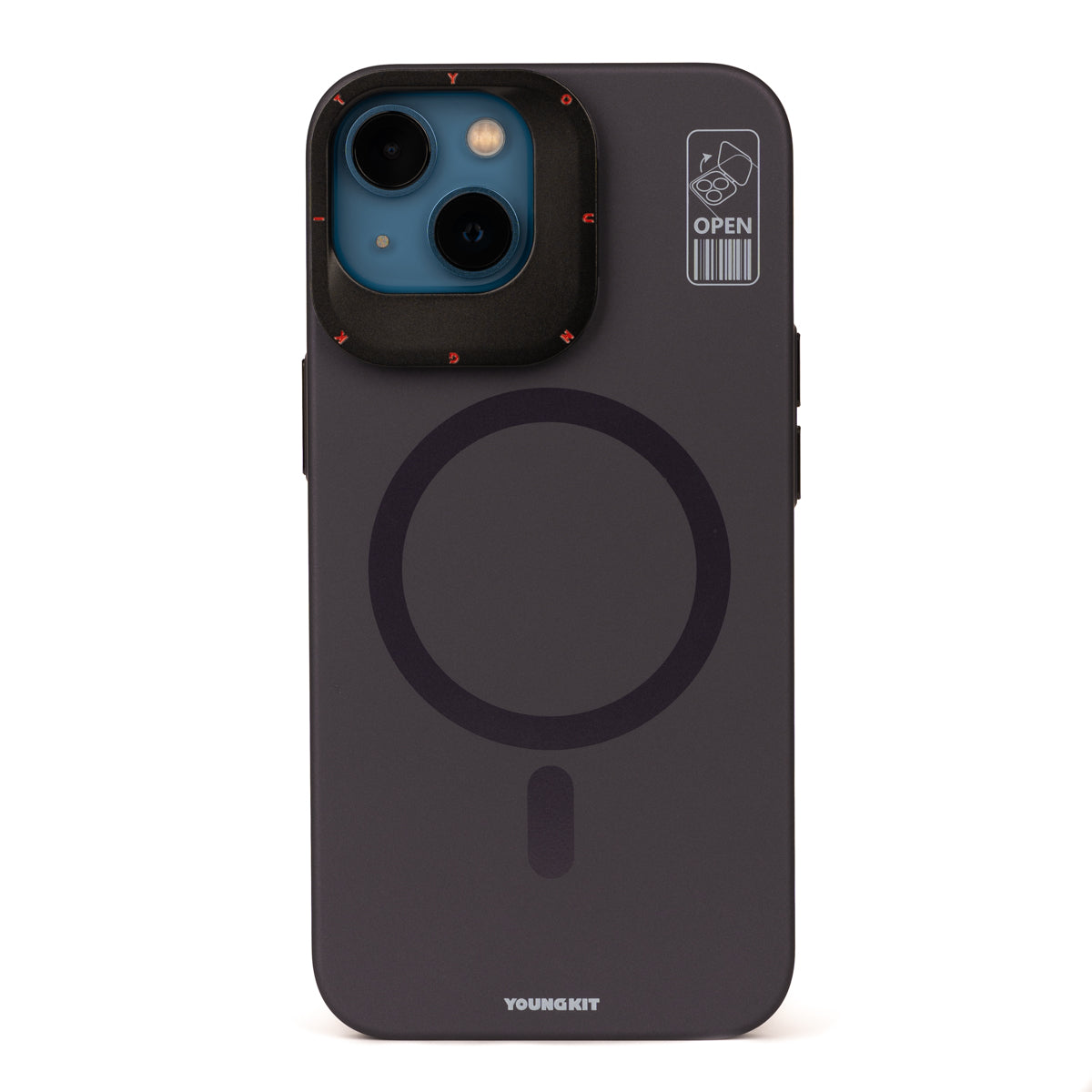 Apple iPhone 14 Kılıf M-safe Şarj Özellikli Standlı YoungKit Hermit Bracket Serisi Kapak