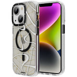 Apple iPhone 14 Kılıf M-safe Şarj Özellikli Youngkit Water-Ink Serisi Kapak
