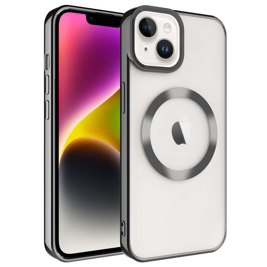 Apple iPhone 14 Kılıf M-safe Wireless Şarj Özellikli Zore Setro Silikon