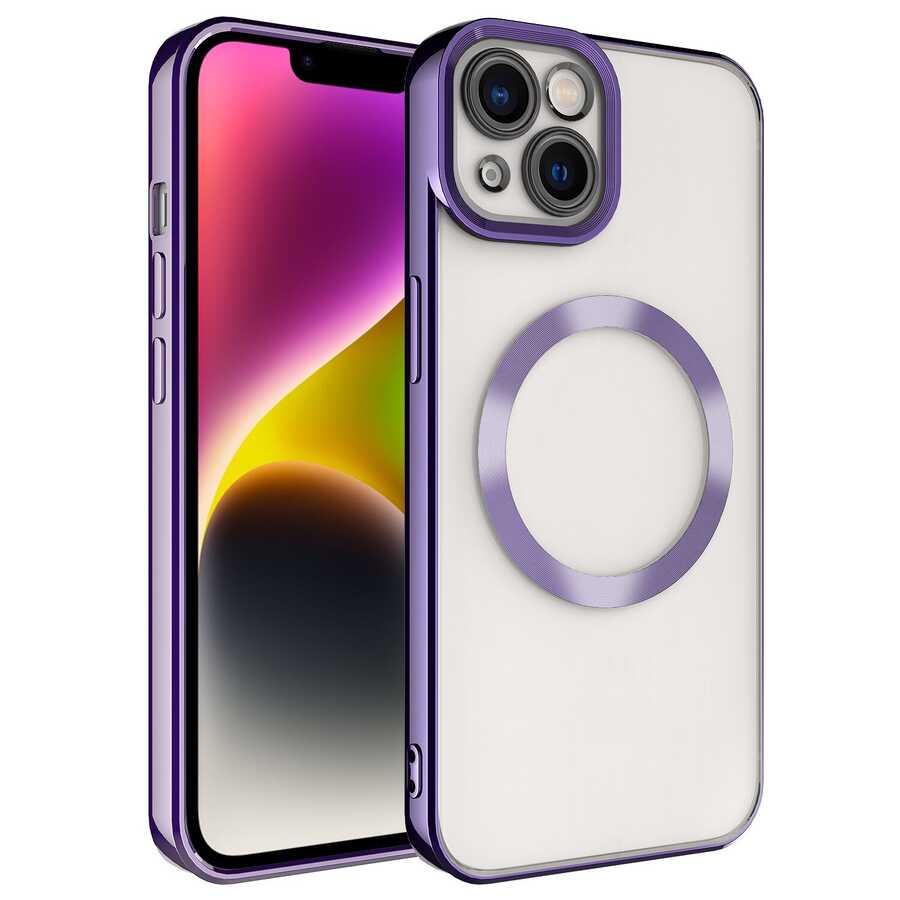 Apple iPhone 14 Kılıf M-safe Wireless Şarj Özellikli Zore Setro Silikon