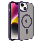Apple iPhone 14 Kılıf Mat Arka Yüzey Wireless Şarj Özellikli Zore Flet M-safe Kapak