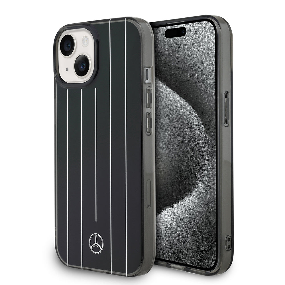 Apple iPhone 14 Kılıf Mercedes Benz Orjinal Lisanslı New Urban 3 Sert PC Paralel Çizgi Desenli Kapak