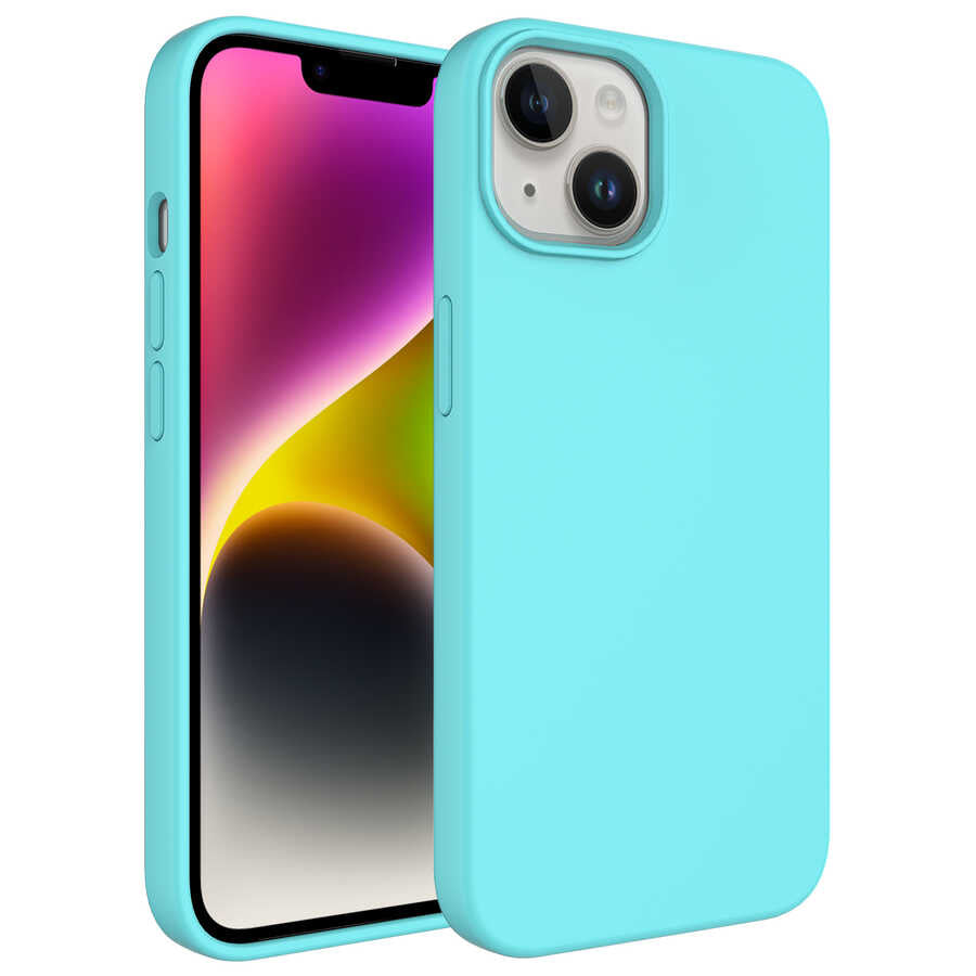 Apple iPhone 14 Kılıf Sıvı Teknolojili Silinebilir Sert Zore Kivi Kapak