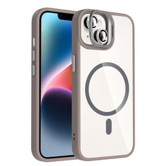 Apple iPhone 14 Kılıf Standlı ve Kamera Lens Hediyeli M-Safe Şarj Özellikli Zore Etro Kapak