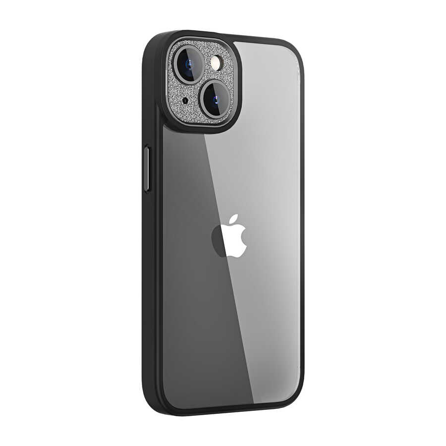 Apple iPhone 14 Kılıf Wiwu GCC-105 Lens Korumalı Renkli Kenar Arkası Şeffaf Multicolor Kapak