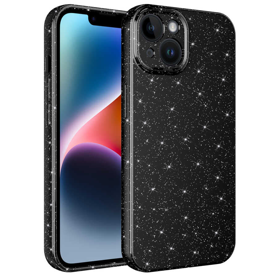 Apple iPhone 14 Plus Kılıf Kamera Korumalı Simli Lüks Zore Koton Kapak
