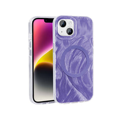 Apple iPhone 14 Plus Kılıf M-safe Şarj Özellikli Fırça Boya Desenli Zore Palet Kapak