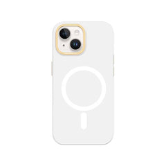 Apple iPhone 14 Plus Kılıf M-safe Şarj Özellikli Metal Kamera Çerçeveli Recci Glaze Serisi Kapak