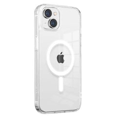 Apple iPhone 14 Plus Kılıf M-safe Şarj Özellikli Şeffaf Sert PC Zore Embos Kapak