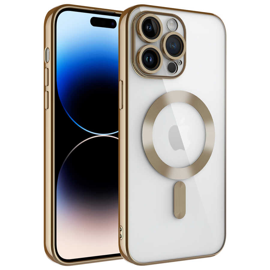 Apple iPhone 14 Pro Kılıf Kamera Korumalı M-safe Wireless Şarj Özellikli Zore Demre Kapak