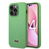 Apple iPhone 14 Pro Kılıf Lacoste Orjinal Lisanslı PU Pike Desenli Arka Yüzey İkonik Timsah Dokuma Logolu Kapak