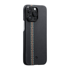 Apple iPhone 14 Pro Kılıf M-safe Şarj Özellikli 600D Aramid Fiber Pitaka Tactile Woven Orchestra Serisi Rhapsody Kapak