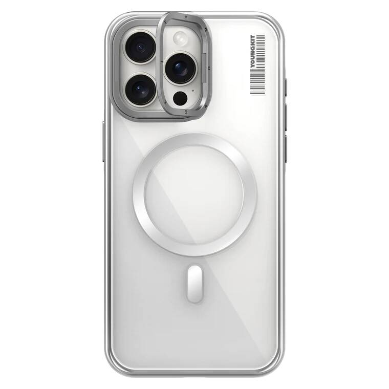 Apple iPhone 14 Pro Kılıf M-safe Şarj Özellikli Sararma Önleyici Youngkit Crystal Grid Kapak
