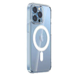 Apple iPhone 14 Pro Kılıf M-safe Şarj Özellikli Şeffaf Sert PC Zore Embos Kapak