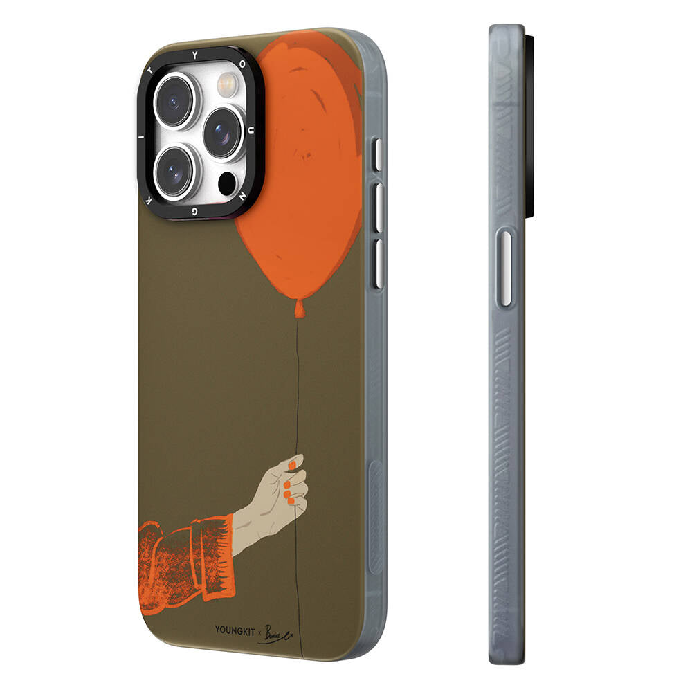 Apple iPhone 14 Pro Kılıf M-safe Şarj Özellikli Youngkit Orange Serisi Flying Balloon Kapak