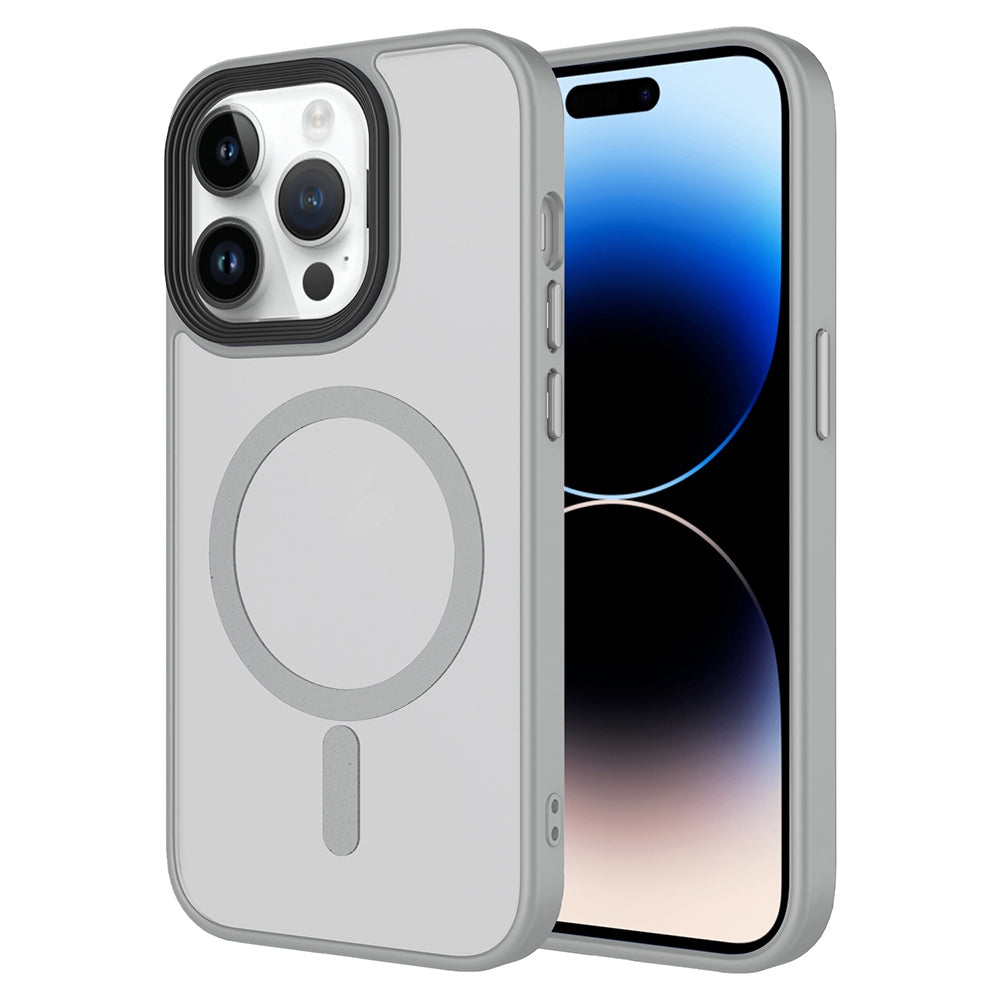 Apple iPhone 14 Pro Kılıf Mat Arka Yüzey Wireless Şarj Özellikli Zore Flet M-safe Kapak