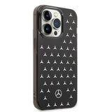 Apple iPhone 14 Pro Kılıf Mercedes Benz Çift Katmanlı Yıldız Desenli Dizayn Kapak