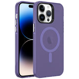 Apple iPhone 14 Pro Kılıf Zore M-safe Şarj Özellikli Buzlu Transparan C-Pro Sert Kapak