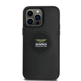 Apple iPhone 14 Pro Max Kılıf Aston Martin Orjinal Lisanslı M-safe Şarj Özellikli Aluminyum Arka Yüzeyli Formula One Team Baskılı Kapak