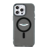 Apple iPhone 14 Pro Max Kılıf Aston Martin Orjinal Lisanslı M-safe Şarj Özellikli IML Baskı Logolu Metal Düğmeli Kapak