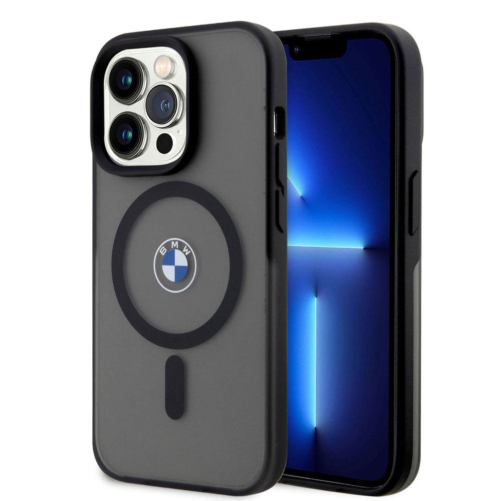 Apple iPhone 14 Pro Max Kılıf BMW M-safe Şarj Özellikli Transparan Logolu İmza Dizayn Kapak