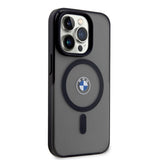 Apple iPhone 14 Pro Max Kılıf BMW M-safe Şarj Özellikli Transparan Logolu İmza Dizayn Kapak