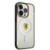 Apple iPhone 14 Pro Max Kılıf Ferrari M-safe Şarj Özellikli Transparan Dizayn Kapak