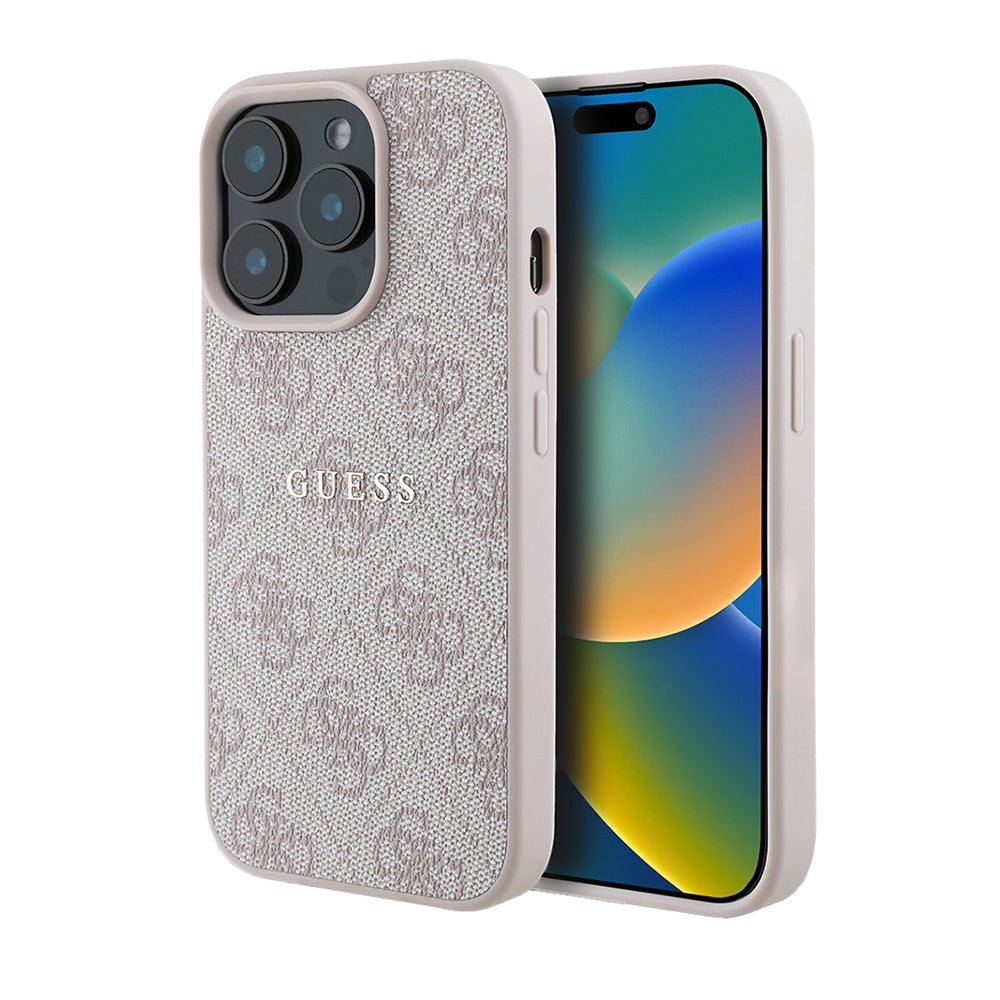 Apple iPhone 14 Pro Max Kılıf Guess Orjinal Lisanslı M-safe Şarj Özellikli 4G Desen Yazı Logolu Kapak