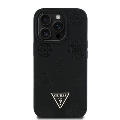 Apple iPhone 14 Pro Max Kılıf Guess Orjinal Lisanslı M-safe Şarj Özellikli Sıcak Baskılı Üçgen Logolu PU Deri Peony Kapak