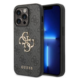 Apple iPhone 14 Pro Max Kılıf GUESS PU Deri Büyük Metal Logo Dizaynlı Kapak