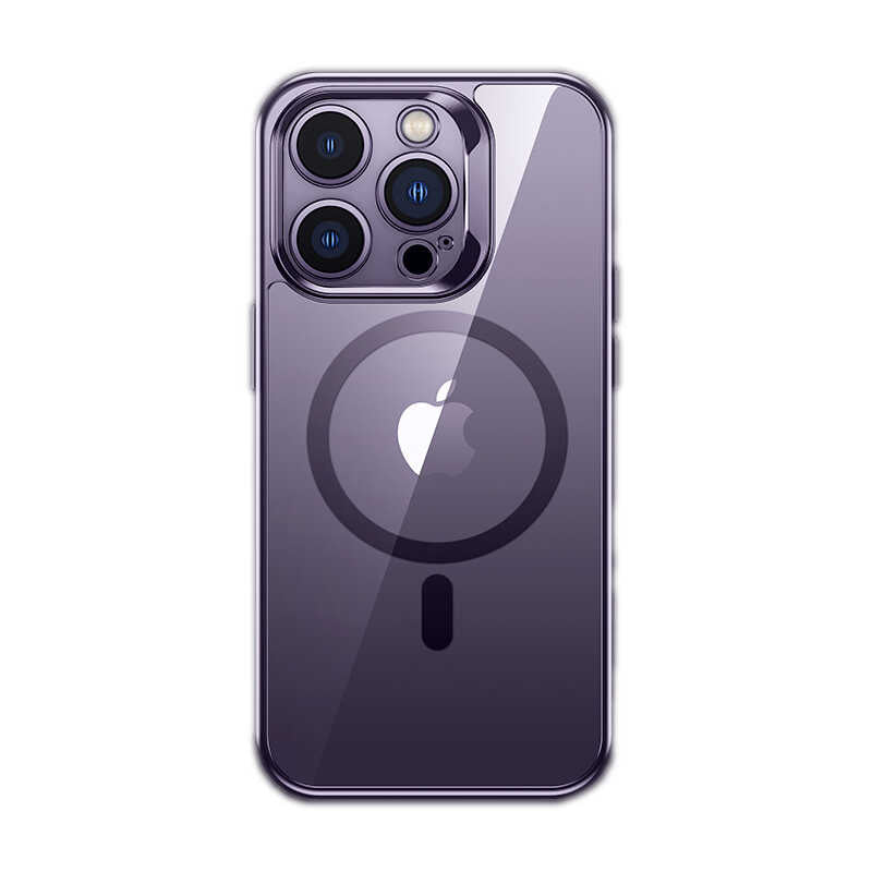 Apple iPhone 14 Pro Max Kılıf M-safe Şarj Özellikli Cam Yüzey Ekran Koruyuculu Benks Electroplated Kapak
