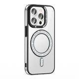 Apple iPhone 14 Pro Max Kılıf Pırlanta Taş Tasarımlı M-safe Şarj Özellikli Zore Karetta Silikon Kapak