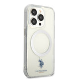 Apple iPhone 14 Pro Max Kılıf U.S. POLO ASSN. M-safe Şarj Özellikli Transparan Tasarım Kapak