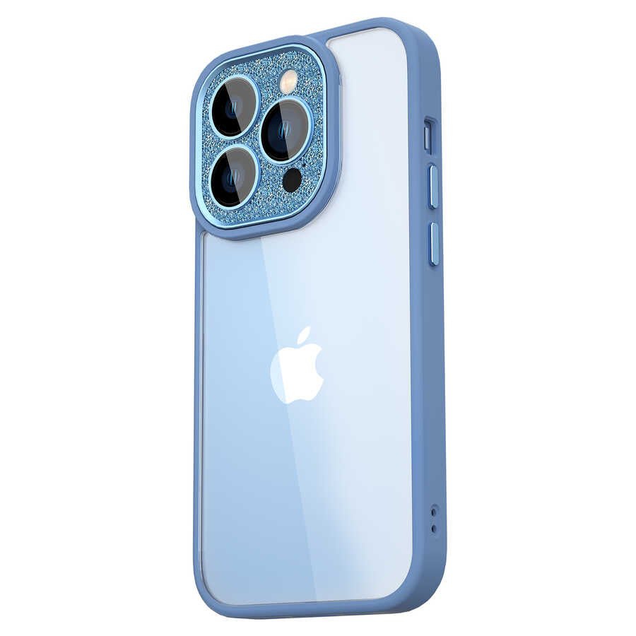 Apple iPhone 14 Pro Max Kılıf Wiwu GCC-105 Lens Korumalı Renkli Kenar Arkası Şeffaf Multicolor Kapak