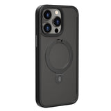 Apple iPhone 14 Pro Max Kılıf Wiwu ZMM-010 M-safe Şarj Özellikli Parmak İzi Bırakmayan Mat Transparan Standlı Kapak