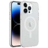 Apple iPhone 14 Pro Max Kılıf Zore M-safe Şarj Özellikli Buzlu Transparan C-Pro Sert Kapak