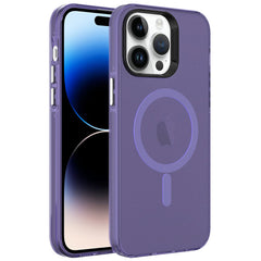 Apple iPhone 14 Pro Max Kılıf Zore M-safe Şarj Özellikli Buzlu Transparan C-Pro Sert Kapak